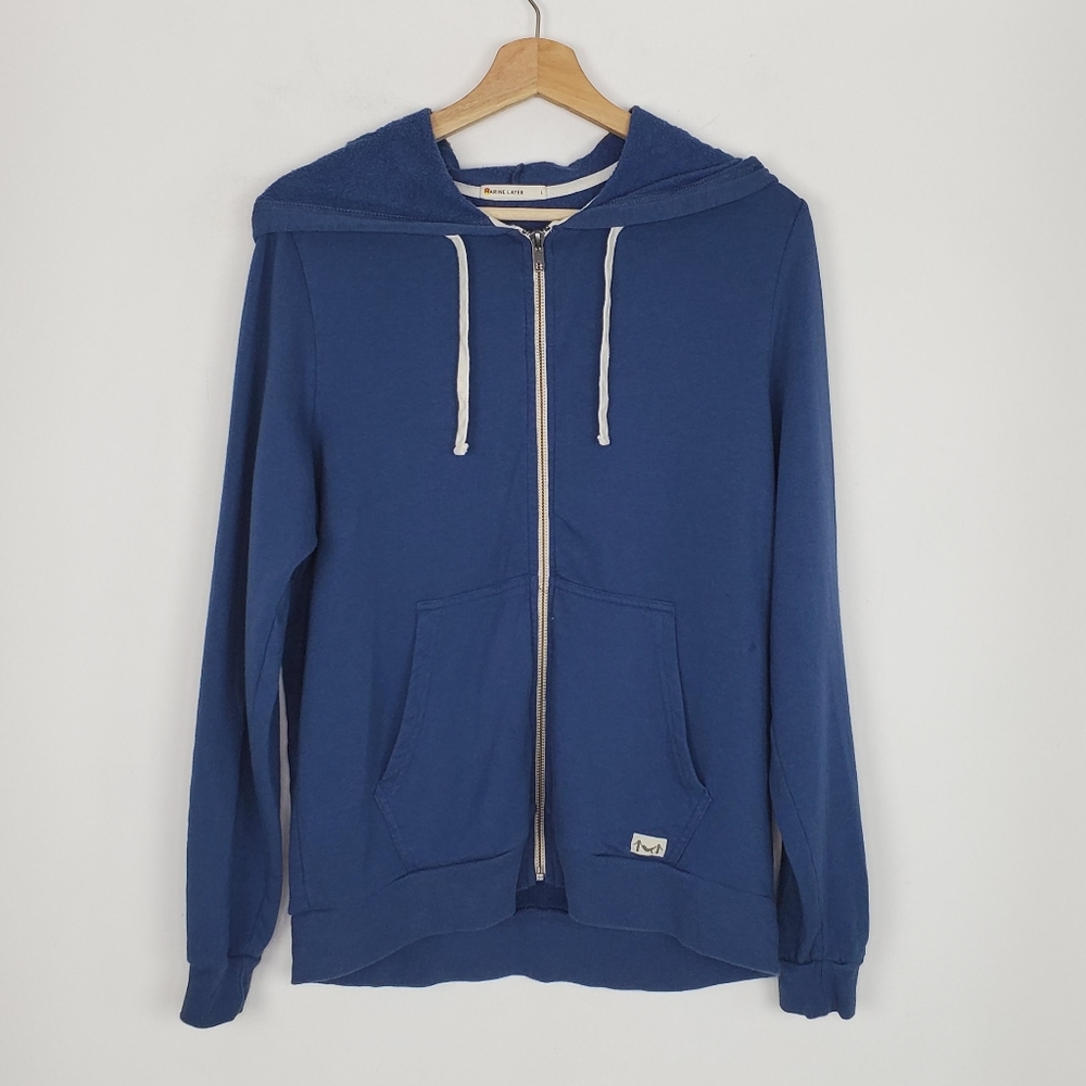 Marine Layer Graphic Hoodie Blue Large